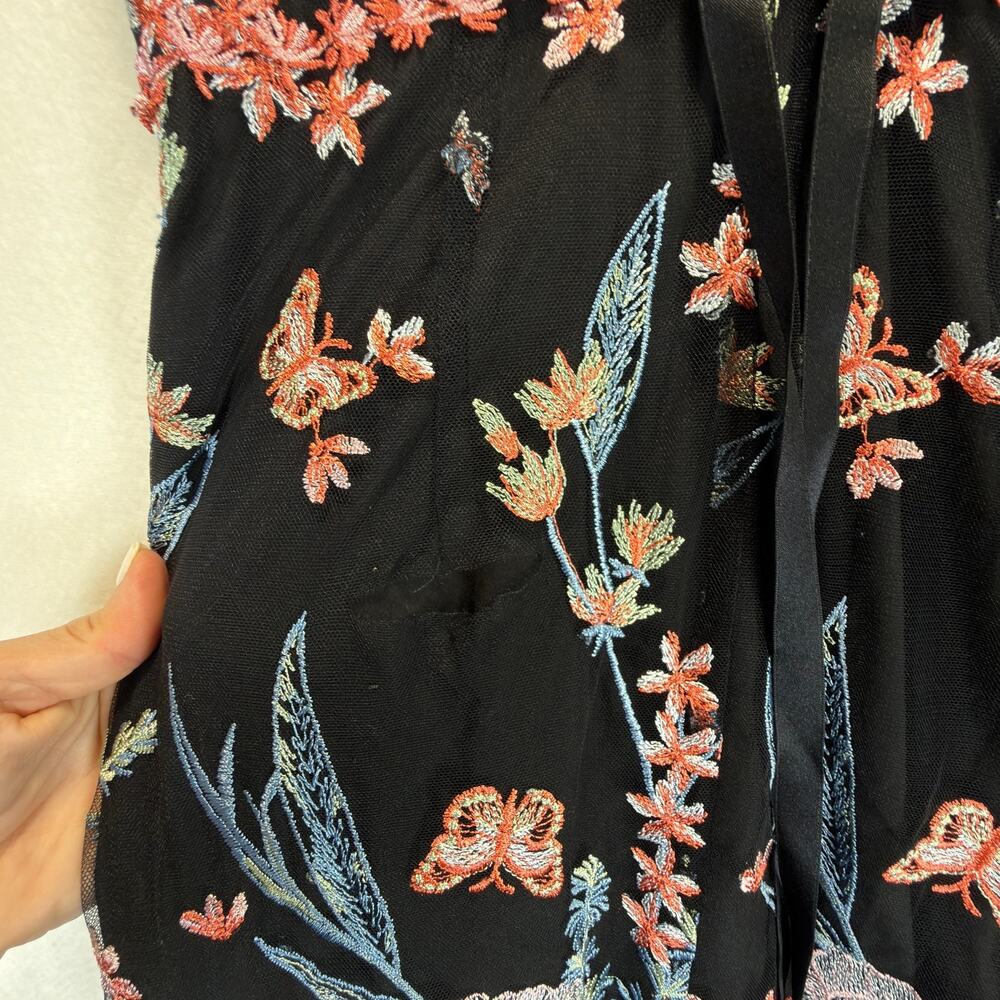 Marchesa Notte Black Embroidered Butterfly Gown Mermaid Formal Dress - Picture 11 of 12